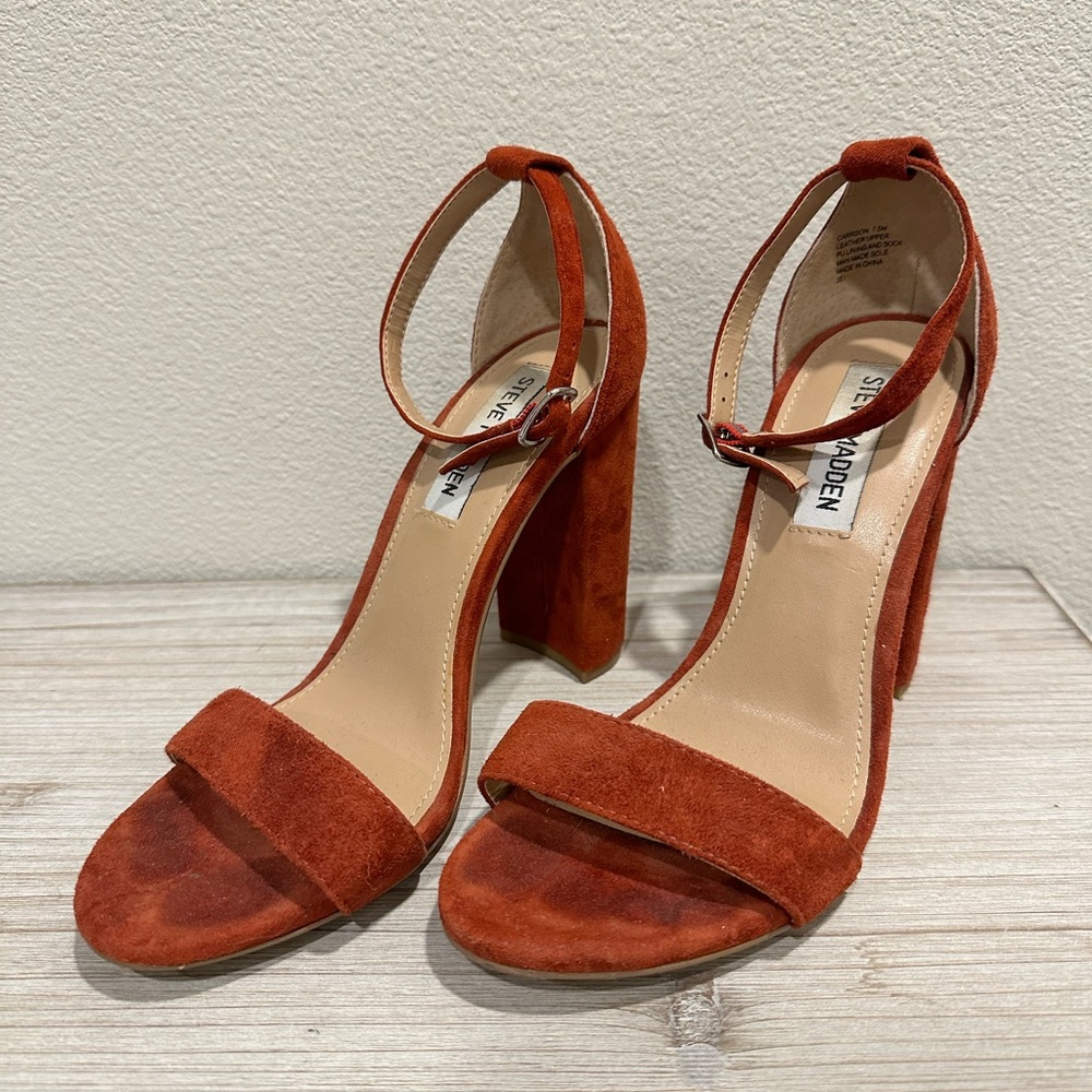 Steve Madden Fame Red Suede Heels